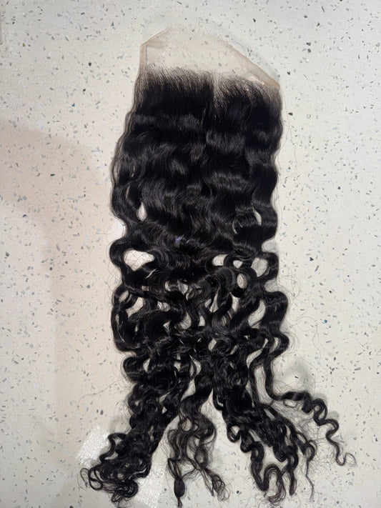 Raw Vietnamese Burmese Curly 5*5 Hd lace Closure.